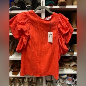 THML puff sleeve top, size small